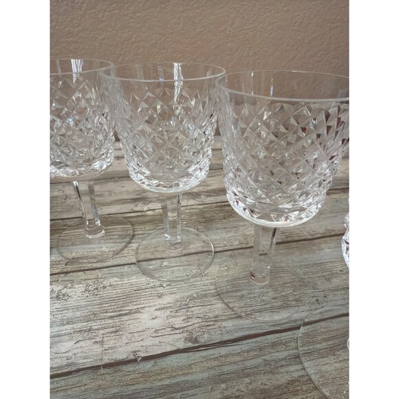 7 X Waterford Crystal ALANA 4.25" Port Wine Glasses Diamond Cut Gothic Mark - Picture 8 of 14